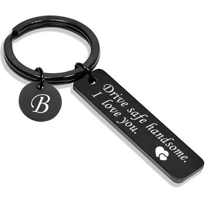 Simple Style Letter Rectangle Stainless Steel Polishing Unisex Bag Pendant Memorial Keychains