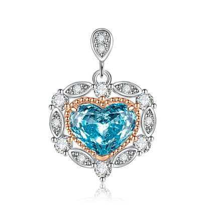 1 Piece Copper High Carbon Diamond Heart Shape Pendant