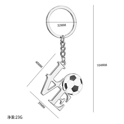 fashion football alloy unisex keychain 1 piece