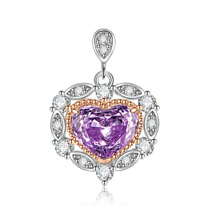 1 Piece Copper High Carbon Diamond Heart Shape Pendant