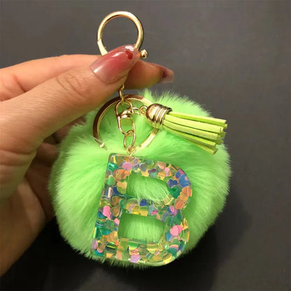 Simple Style Classic Style Letter Hairball Resin Unisex Bag Pendant Keychain