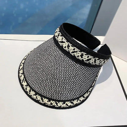 women's simple style solid color big eaves sun hat