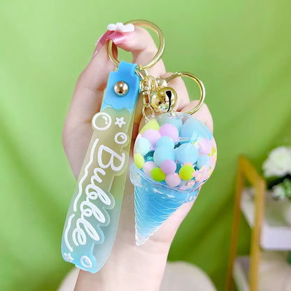 cute letter arylic unisex bag pendant keychain