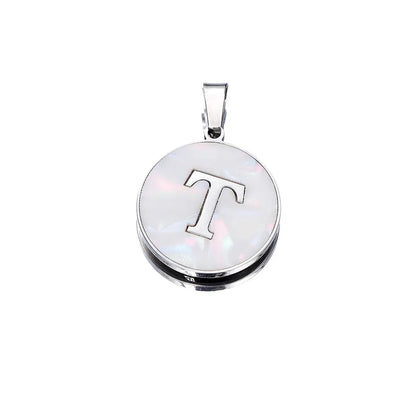 1 Piece 22mm Hole 4~4.9mm 304 Stainless Steel Fritillary Letter Pendant Jewelry Accessories