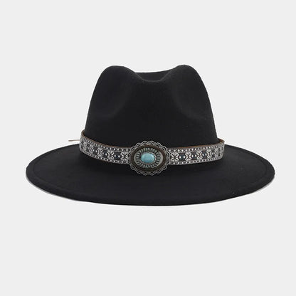 women's elegant basic solid color big eaves fedora hat