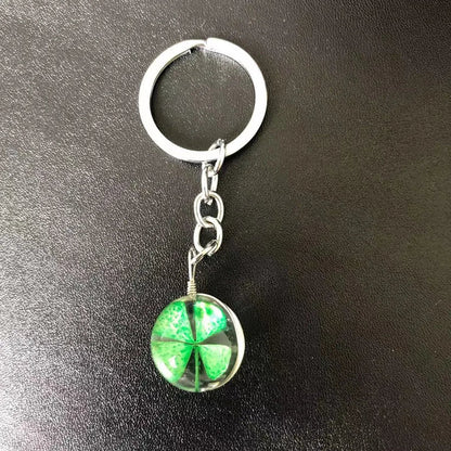 Pastoral Floral Glass Unisex Keychain
