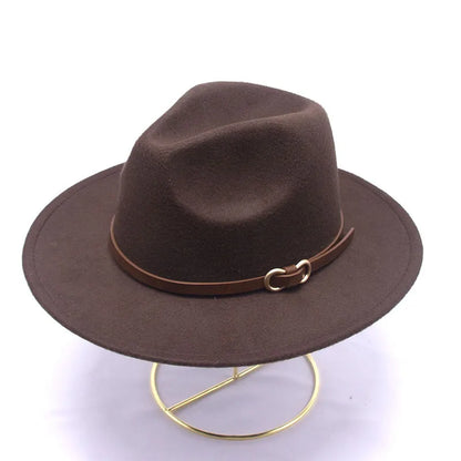 women's retro solid color big eaves floppy hat