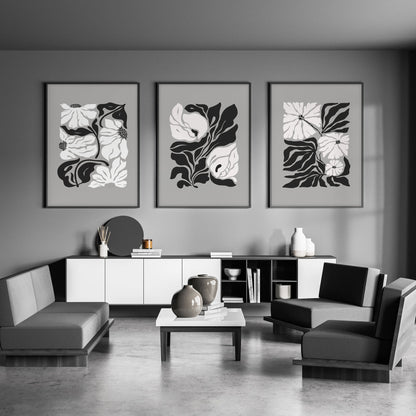 Pictures For Living Room | Set of 3 Botanical Wall art Prints