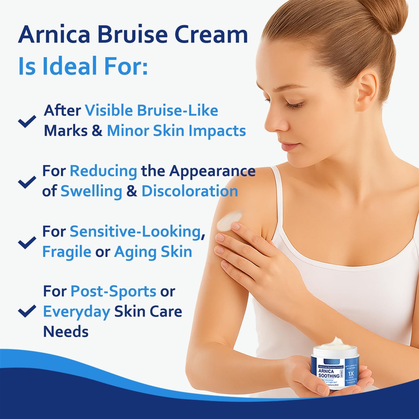 PIFLAT Arnica Bruise Cream – Extra Strength, Soothing & Fast-Acting (4.23 oz/120 g) with Arnica Montana + Vitamins K/C/E