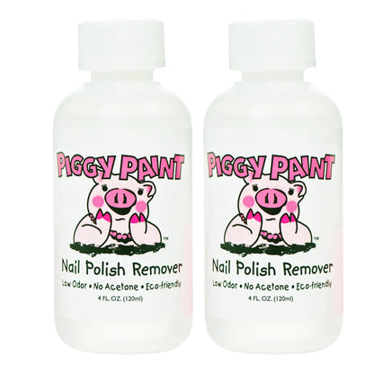 Piggy Paint Nail Remover – Gentle, Acetone-Free, Low Odor, 4 oz (Pack of 2)