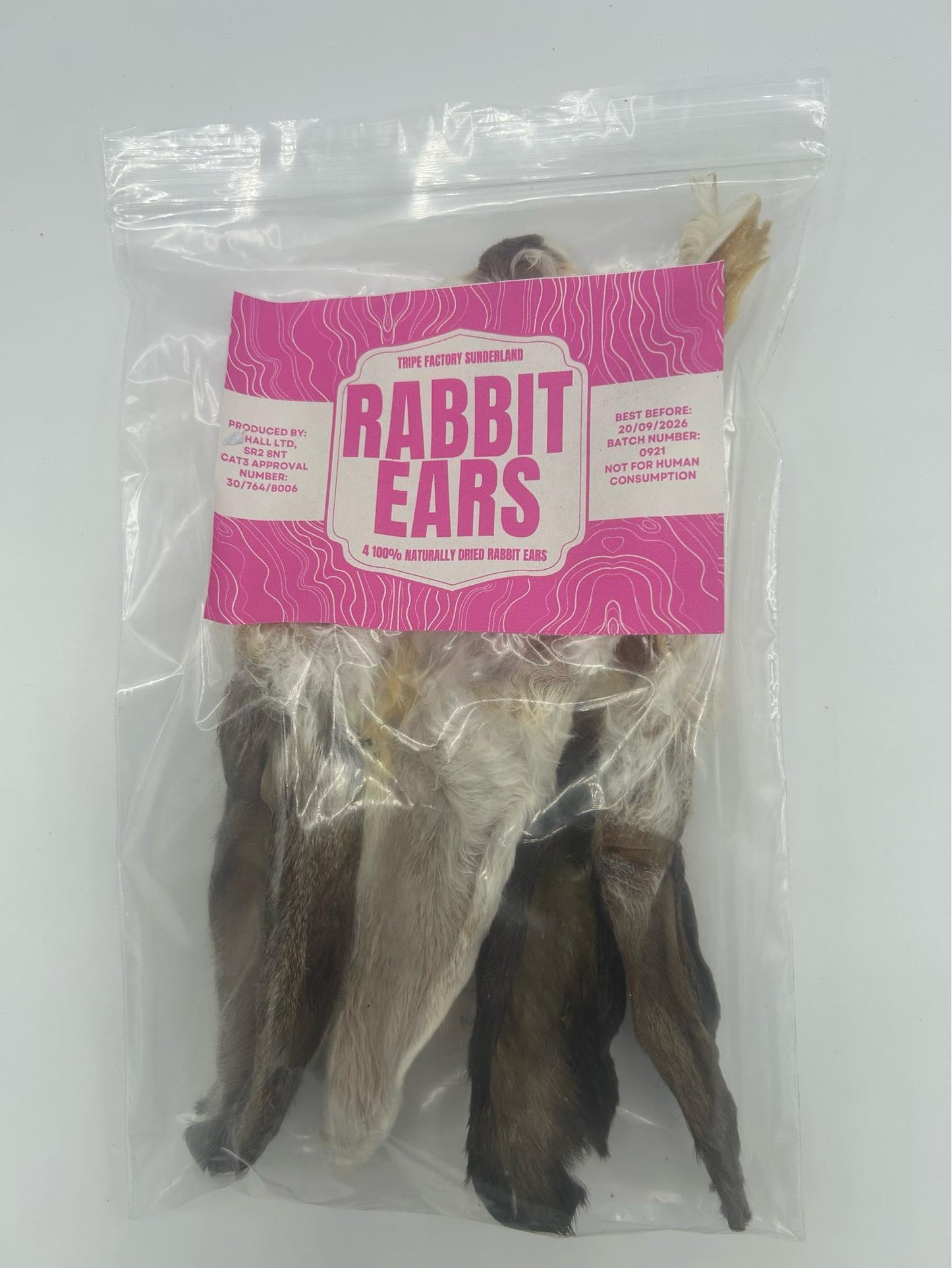 Rabbit Ears x4 - Tripefactory Sunderland - Natural Dried Dog Treats