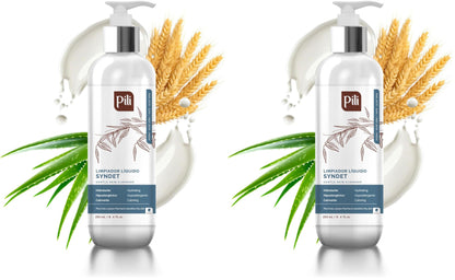 Pili Natural Syndet - Gentle Skin Cleanser with Oatmeal & Aloe Vera | Hypoallergenic for Sensitive Skin | 8.4 fl oz x2