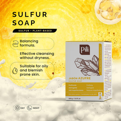 Pili Natural Sulfur Soap Bars (3 Pack) – Deep Cleansing & Oil Control for All Skin Types