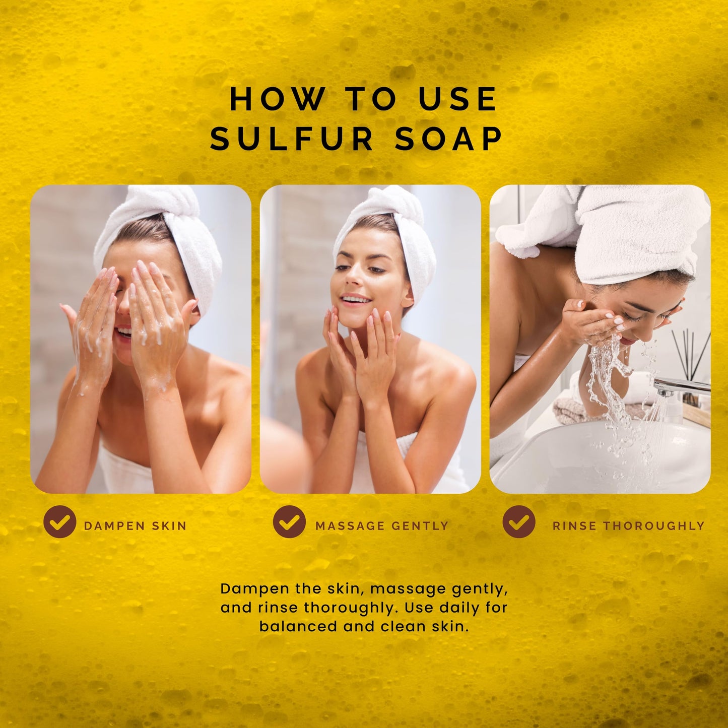 Pili Natural Sulfur Soap Bars (3 Pack) – Deep Cleansing & Oil Control for All Skin Types
