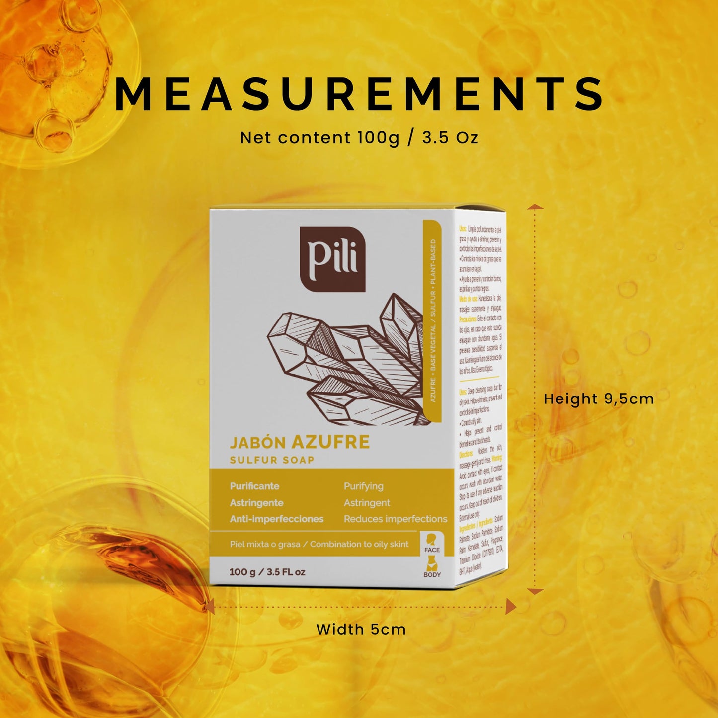 Pili Natural Sulfur Soap Bars (3 Pack) – Deep Cleansing & Oil Control for All Skin Types