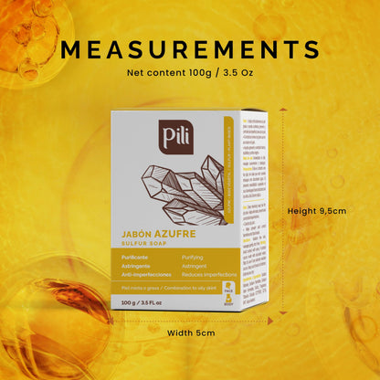 Pili Natural Sulfur Soap Bars (3 Pack) – Deep Cleansing & Oil Control for All Skin Types