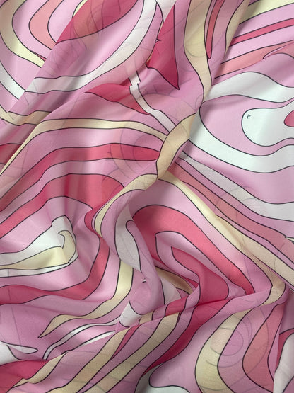 Pink and Yellow Psychedelic Fabric by the Metre
