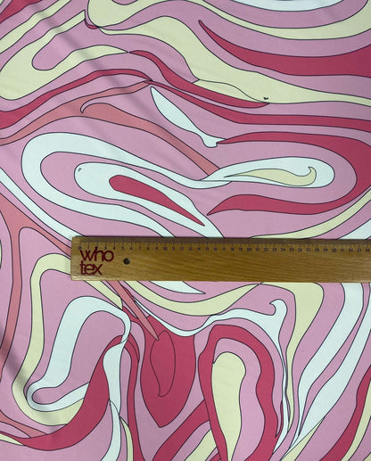 Pink and Yellow Psychedelic Fabric by the Metre