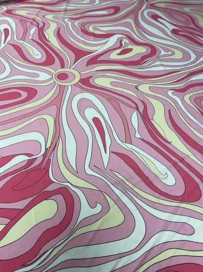 Pink and Yellow Psychedelic Fabric by the Metre