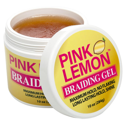PINK LEMON Braiding Gel - Maximum Hold, High Shine, No Flaking | 10 oz