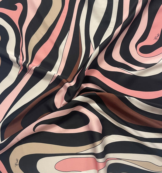 Pink Retro Abstract Pattern Fabric  by the Metre