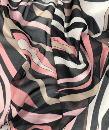 Pink Retro Abstract Pattern Fabric  by the Metre