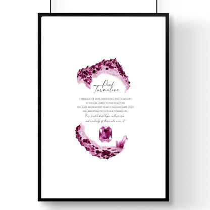 Pink Tourmaline birthstone | wall art print