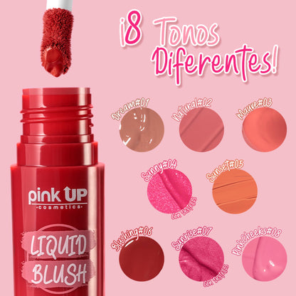 PINK UP | Liquid Blush Sunrise – Long-Lasting, Non-Greasy, Matte with Subtle Shimmer | 6ml | PKLB07