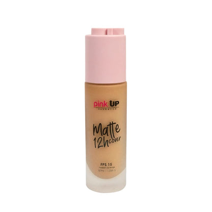 Pink Up Matte Cover Liquid Foundation SPF 15 – 12-Hour Matte Wear, Medium Coverage, Tan