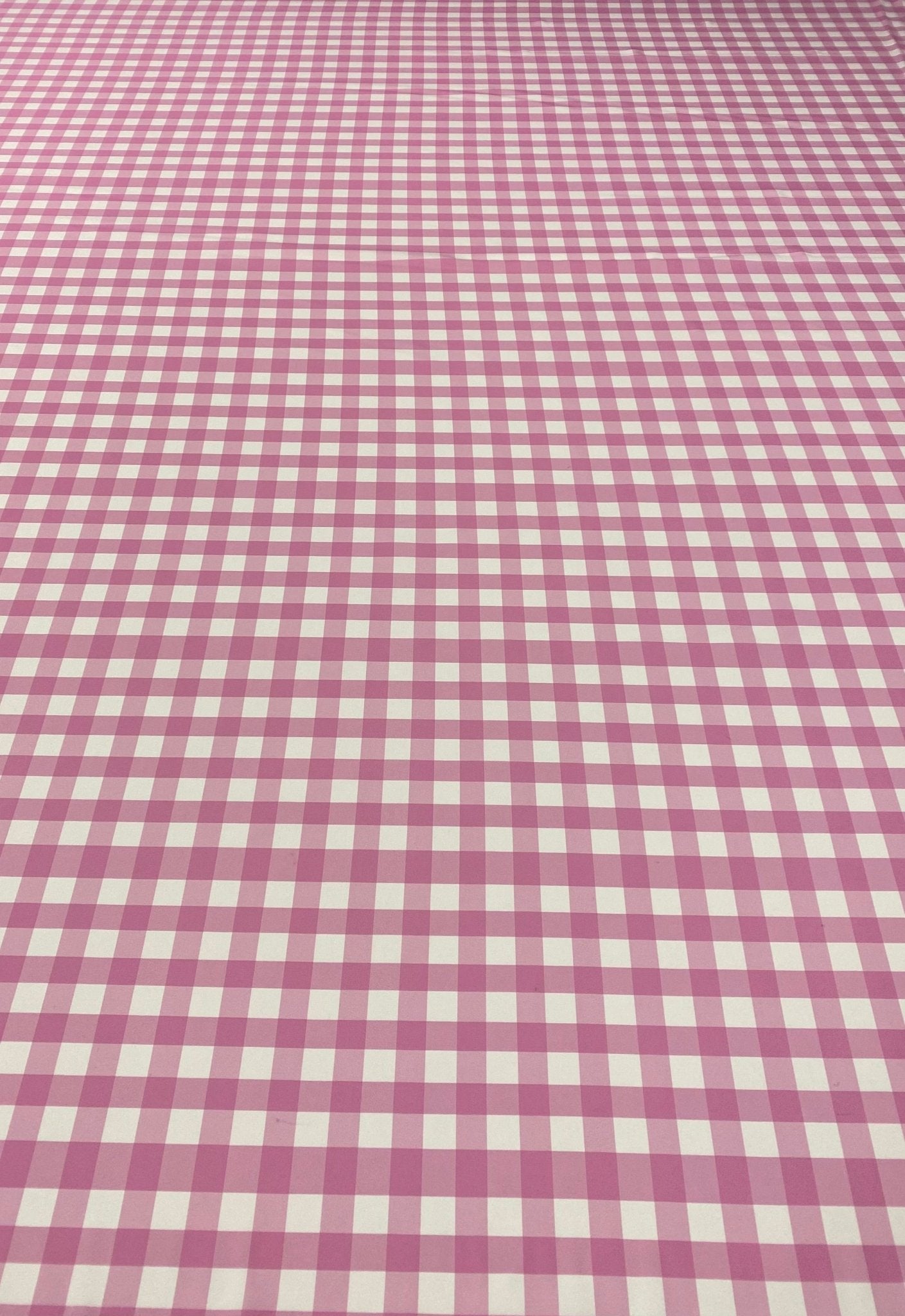 Pink White Plaid Fabric by Metre
