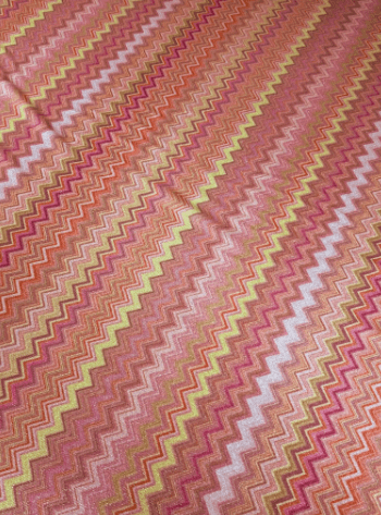Pink Zigzag Knit Lurex Fabric by the Metre