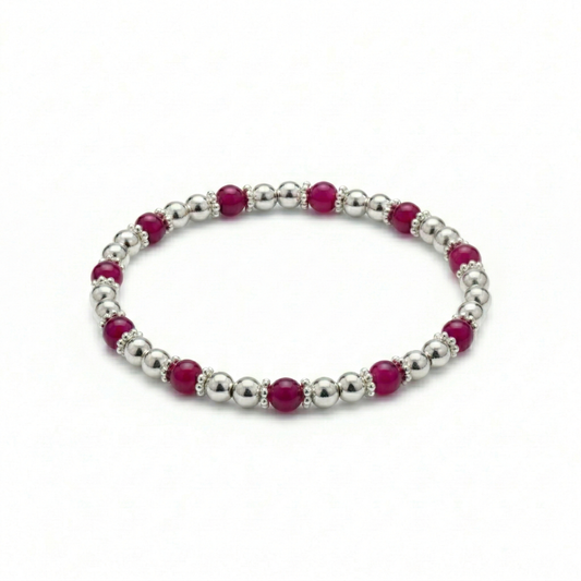 Pink Agate Gemstone Bracelet