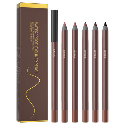 Pinkiou 5 Colors Eyeliner Pencil Set — 24H Waterproof & Smudge-Proof for Brows and Eyes