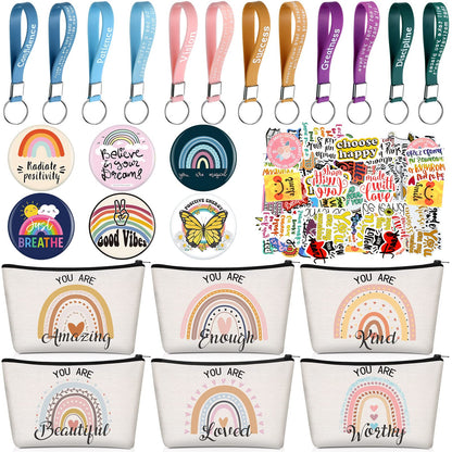 Pinkunn 68 Pcs Inspirational Gifts Bulk – Rainbow Bags & Accessories