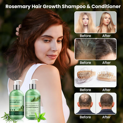 PIPIHUA Rosemary Hair Growth Shampoo & Conditioner Set | Tea Tree, Mint & Biotin