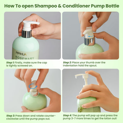 PIPIHUA Rosemary Hair Growth Shampoo & Conditioner Set | Tea Tree, Mint & Biotin