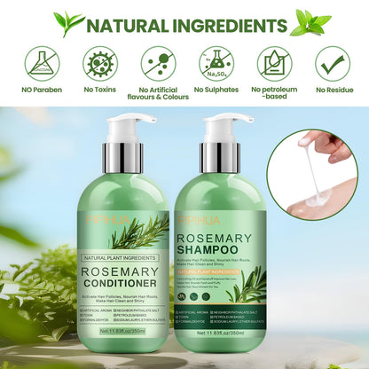 PIPIHUA Rosemary Hair Growth Shampoo & Conditioner Set | Tea Tree, Mint & Biotin