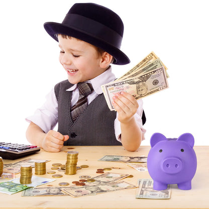 PJDRLLC Piggy Bank – Unbreakable Plastic Money Box for Kids (Medium)