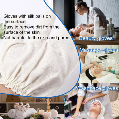 PJxtal Garshana Gloves – 100% Silk Dry Brushing & Ayurvedic Massage (2pcs)
