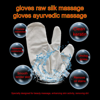 PJxtal Garshana Gloves – 100% Silk Dry Brushing & Ayurvedic Massage (2pcs)