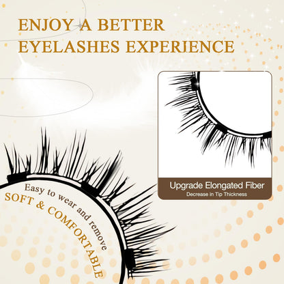 PKsiauya Ginani Magnetic Lashes with Applicator – No Glue, Reusable, All-Day Comfort