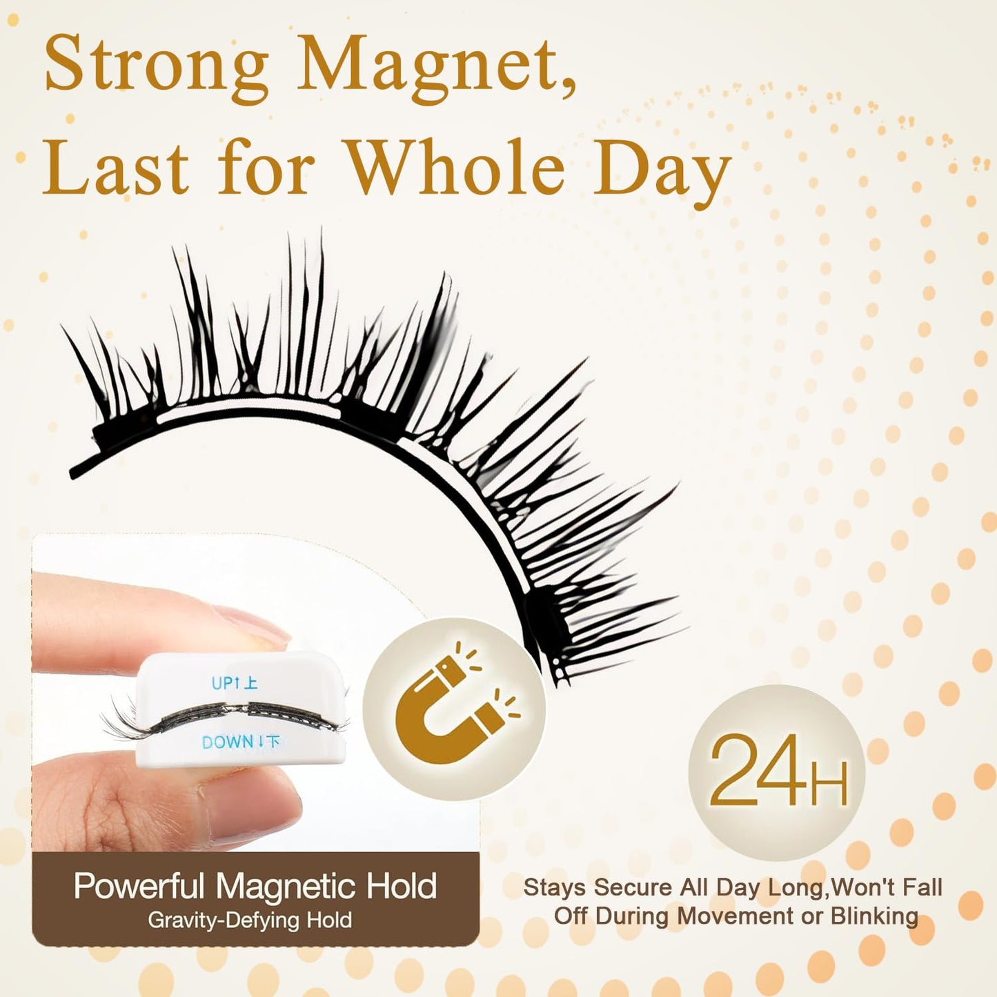 PKsiauya Ginani Magnetic Lashes with Applicator – No Glue, Reusable, All-Day Comfort