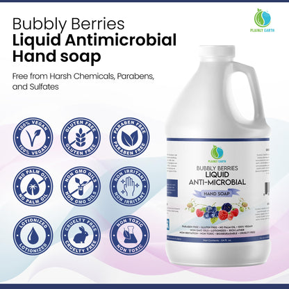 Plainly Earth Antimicrobial Hand Soap – 64oz Bulk Refill | Gentle, Vegan, Cruelty-Free
