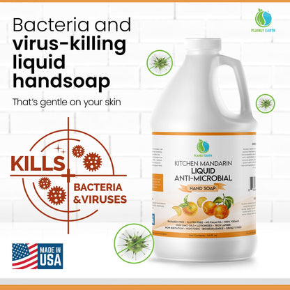 Plainly Earth Antimicrobial Hand Soap – 64 oz Bulk Refill, Gentle, Vegan & Cruelty-Free