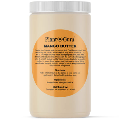 Plant Guru Mango Butter 32 oz Bulk – 100% Pure & Unrefined for Skin, Hair & DIY