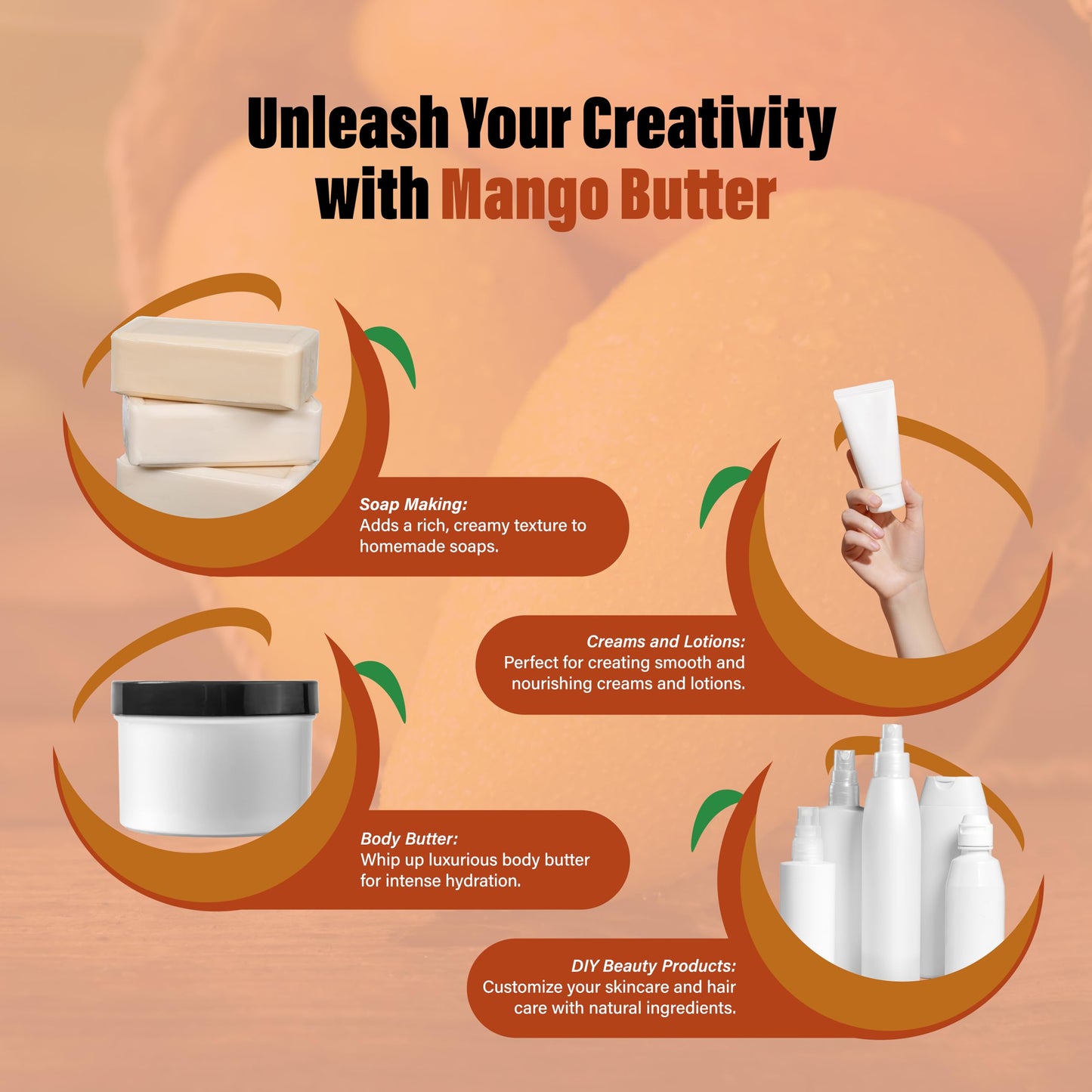 Plant Guru Mango Butter 32 oz Bulk – 100% Pure & Unrefined for Skin, Hair & DIY