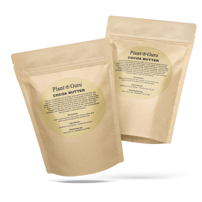 Plant Guru Raw Cocoa Butter 2 Lbs Bar — 100% Pure Arriba Nacional Cacao Bean, Food Grade