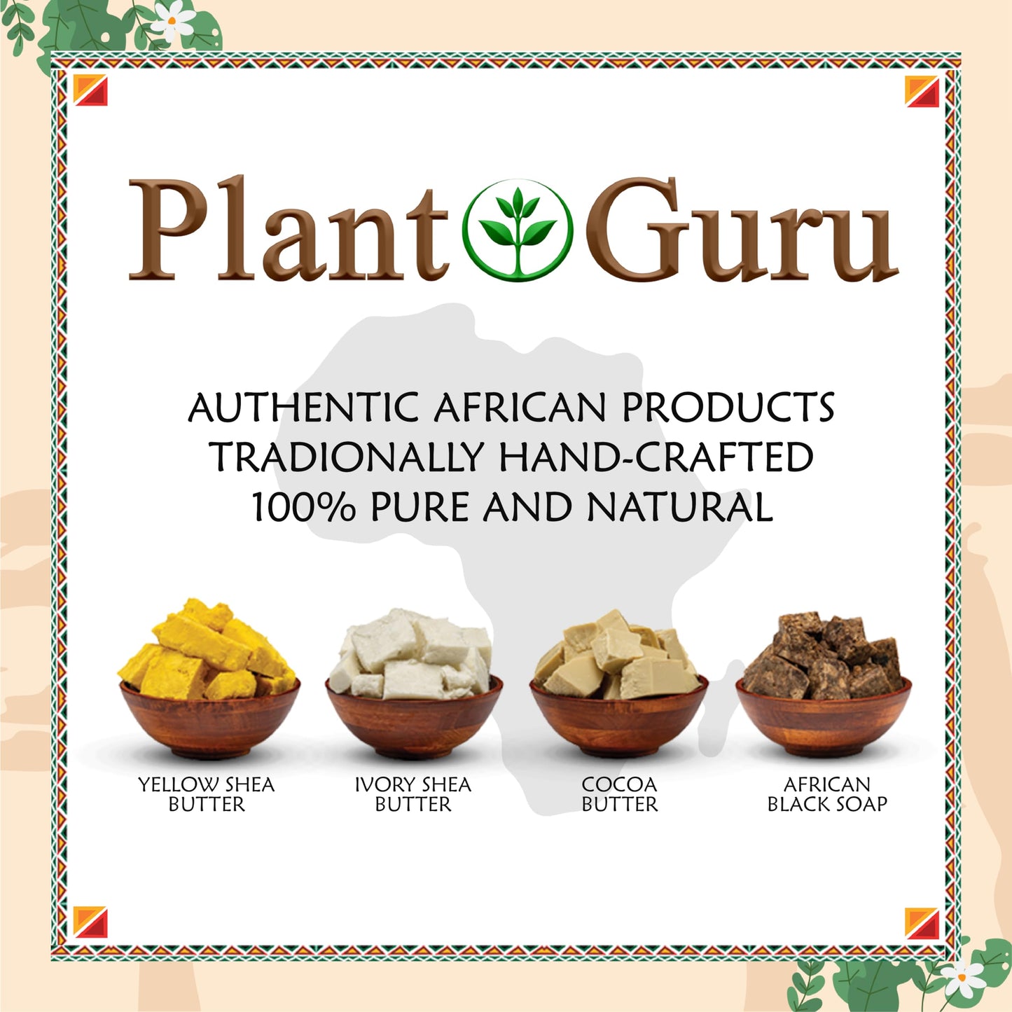 Plant Guru Raw African Shea Butter 16 oz – 100% Pure Unrefined Ivory, Moisturizer for Dry Skin, Hair & DIY Projects