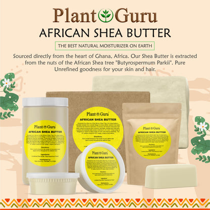Plant Guru Raw African Shea Butter 5 lb Bulk Block – 100% Pure, Unrefined Ivory