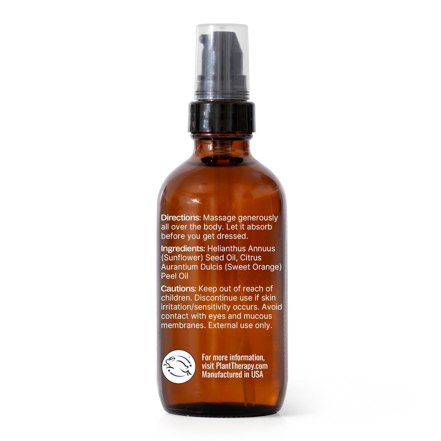 Plant Therapy Sweet Orange Body Oil 4 oz — Uplifting Scent, All-Natural Hydration